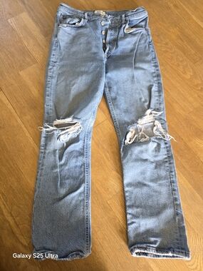 Agolde Riley Light Blue Denim Jeans